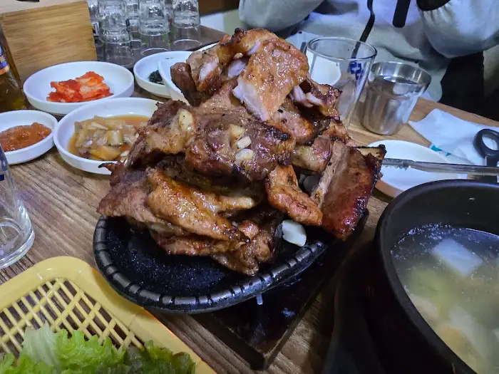 푸짐한 돼지갈비 클로즈업