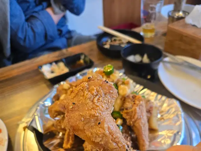 마늘 치킨 클로즈업